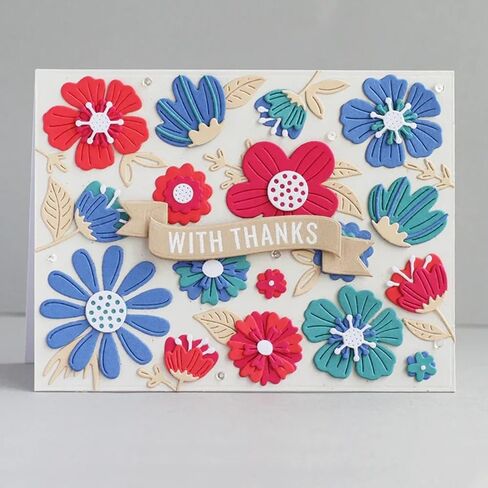 Fundamental Florals DIY Scrapbooking Decorative Embossing Paper Card Crafts Design Greetings Sentiments Making Mould Blade Punch Stencil Template Machine Supplies in Saudi Arabia