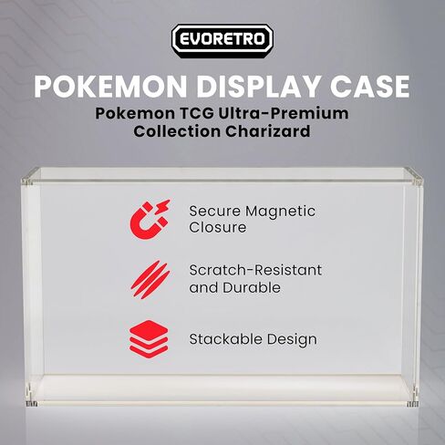 شاشة عرض من الأكريليك EVORETRO لمجموعة Charizard من مجموعة Pokemon TCG فائقة الجودة مكونة من قطعة واحدة in Kuwait