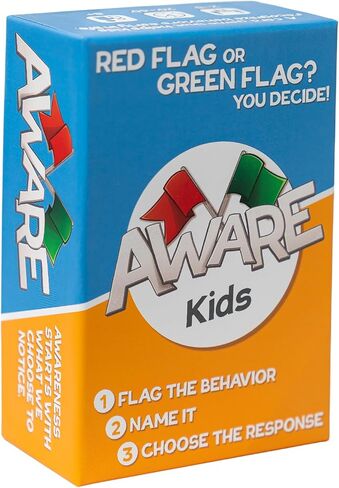 لعبة بطاقات AWARE Kids - تعلم كيفية اكتشاف سلوكيات العلم الأحمر والعلم الأخضر من خلال اللعب | يعلم السلوكيات الصحية مقابل السلوكيات غير الصحية | الأعمار 8-12 | استخدام الأسرة والفصول الدراسية in Kuwait