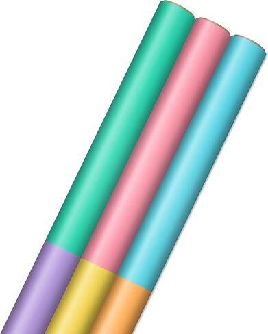 Hallmark Strawberry Scented Wrapping Paper Mini Rolls, 3-Pack (Strawberries, Lemons, Cherries) for Birthdays, Easter, Mother's Day, Bridal Showers, Any Occasion - 45 Sq. Ft. Total in Kuwait