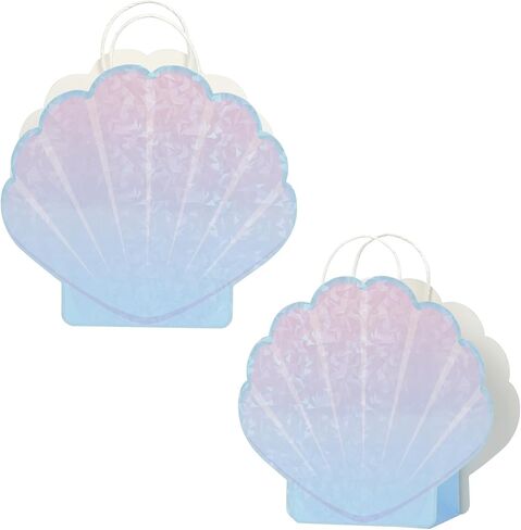 Jopffol 12 Pack Mermaid Party Favor Bags – Seashell Gift Bags for Under the Sea Birthday Decorations, Ocean Theme Goodie Bags, Summer Beach Party Supplies in Kuwait