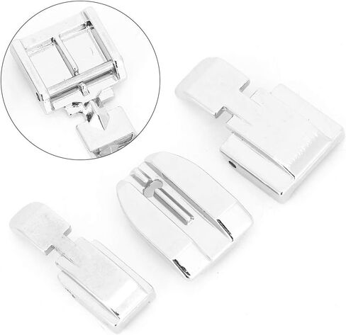 3Pcs Zipper Foot, Stainless Steel Home Sewing Machine Presser Foot, Sewing Accessory with Zipper Function, Ideal for Projects in Kuwait
