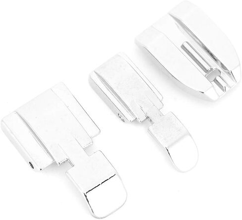 3Pcs Zipper Foot, Stainless Steel Home Sewing Machine Presser Foot, Sewing Accessory with Zipper Function, Ideal for Projects in Kuwait