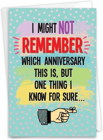 NobleWorks Anniversary Paper Card with 5 x 7 Inch Envelope (1 Card) Couple, Husband, Wife, Parents Anniversary Congratulations Relationship Courage C10257ANG in Saudi Arabia
