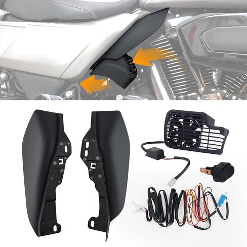 Mid Frame Air Deflector Heat Shields Windshield Deflector with Cool Fan for Harley CVO Road Glide Street Glide 2023-2025,FLHX FLTRX FLTRXSTSE 2024-2025 FLHXU 2025 Accessories in Kuwait