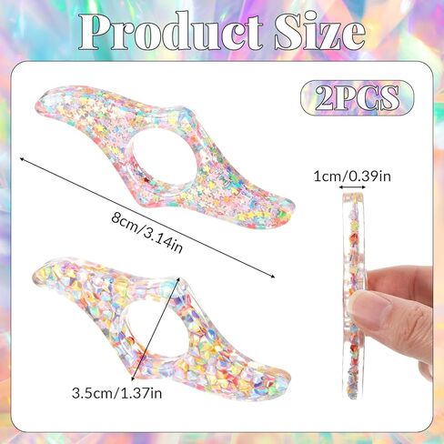Thumb Book Page Holder, 2 PCS Bookmark Holders Transparent Resin Book Opener Holder Thumb Page Holders Books Reading Accessories for Women Girls Reading-Lovers in Kuwait