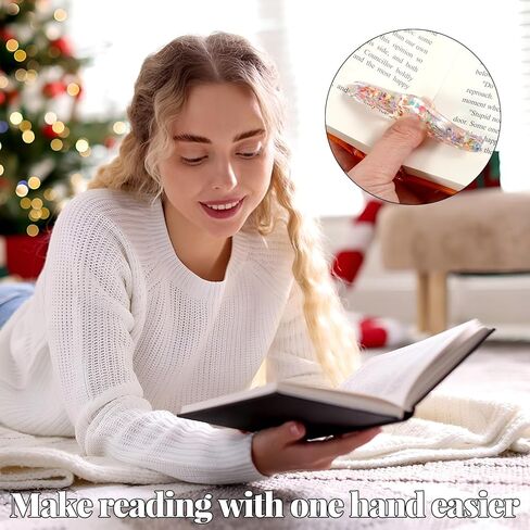 Thumb Book Page Holder, 2 PCS Bookmark Holders Transparent Resin Book Opener Holder Thumb Page Holders Books Reading Accessories for Women Girls Reading-Lovers in Kuwait