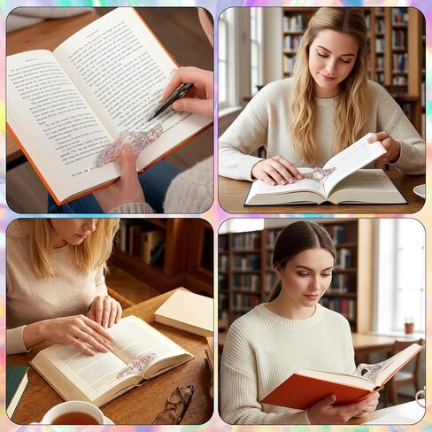Thumb Book Page Holder, 2 PCS Bookmark Holders Transparent Resin Book Opener Holder Thumb Page Holders Books Reading Accessories for Women Girls Reading-Lovers in Kuwait