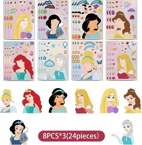 24 Pcs Cute Cartoon DIY Stickers, Mixed & Matched with 8 Designed Characters Sticker for Party Decoration, Gift Idea, Reward, Decor in Kuwait