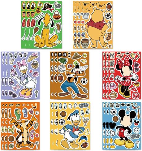24 Pcs Cute Cartoon DIY Stickers, Mixed & Matched with 8 Designed Characters Sticker for Party Decoration, Gift Idea, Reward, Decor in Kuwait