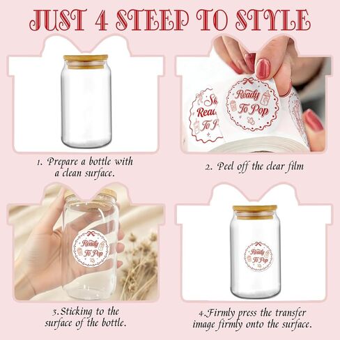 RiVolTa Baby Shower Round Stickers - 400 Pcs Red She's About to Pop Bottle Label Popcorn Welcome Newborn Gifts Gender Reveal Party Favors Decorations Waterproof Cup Decal for Girl Bag Packaging in Saudi Arabia