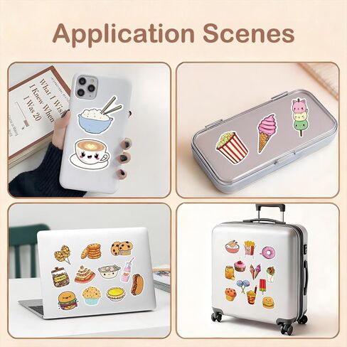 200pcs Food Stickers Set – Cute Food, Snack and Drink Stickers for Kids Boys Girls, Kawaii Waterproof Decal for Water Bottle Laptop Luggage Helmet Skateboard Snowboard Guitar Scrapbook Phone in Saudi Arabia