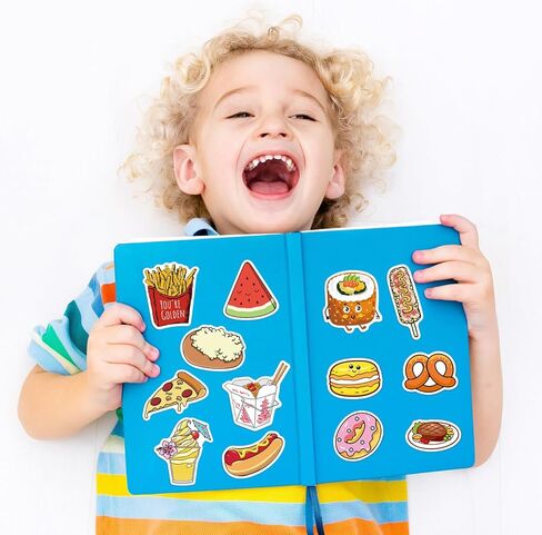200pcs Food Stickers Set – Cute Food, Snack and Drink Stickers for Kids Boys Girls, Kawaii Waterproof Decal for Water Bottle Laptop Luggage Helmet Skateboard Snowboard Guitar Scrapbook Phone in Saudi Arabia