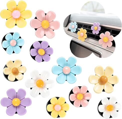 Cute Car Air Fresheners Vent Clips - 12Pcs Resin Pink Bow Heart Airvent Clips Cars Accessories Interior Aesthetic Women Automobile Air Conditioning Vents Decorations in Saudi Arabia