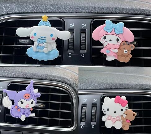 4 Pcs Cute Cartoon Car Air Vent Clip Decorations – Kawaii Car Air Fresheners, Interior Accessories for Women and Men – Cool Car Dashboard Decor, Personalized Gift in Saudi Arabia