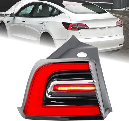 4Pins LH Tail Light Assembly Fit for 2021 2022 2023 Tesla Model 3 Model Y Rear Lamp Left Driver Side With Bulbs USA Type Yellow Signal Light 1502086-00-D in Kuwait