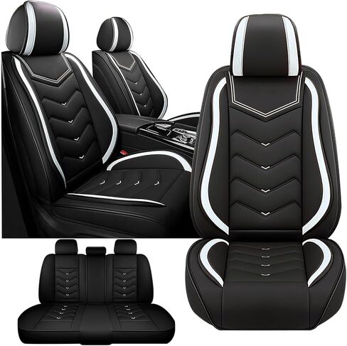 Fit for Mitsubishi Outlander Seat Covers, Waterproof and Wear Resistant Sports Seat Cover, Premium Nappa Leather Car Seat Covers. (Full Set with Pillow/Black) in Saudi Arabia