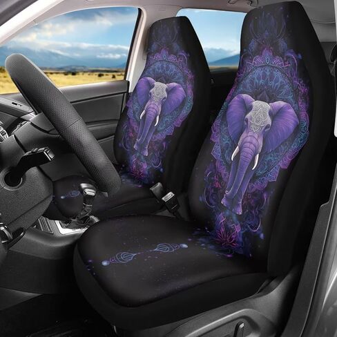 French Bulldog Print Car Seat Covers for Front Seats, 2 Pack – Cherry Blossom High Back Front Seat Cover Set, Bucket Car Seat Covers, Universal Fits Most Car Truck Van and SUV in Kuwait