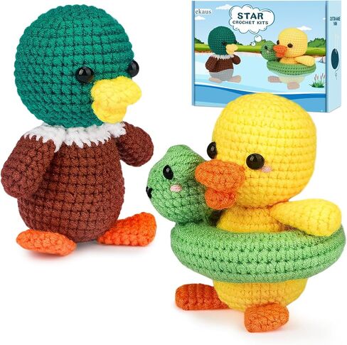 ekaus Crochet Kit for Beginners, Crochet Starter Kit with Step-by-Step Video Tutorials, Crochet DIY Knitting Supplies for Adults Kids, Crochet Rabbits(45%+ Yarn) in Saudi Arabia