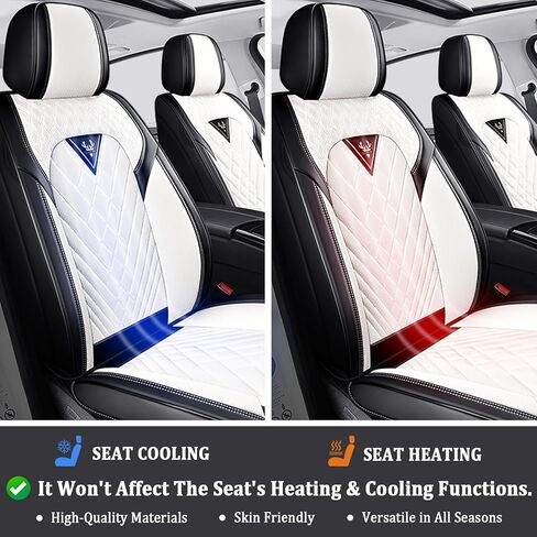 Car Seat Covers Front Seats for BMW Z4 2003-2026, Anti-Slip Full Coverage Car Seat Covers, Waterproof Nappa Leather Car Seat Cover Sets(2 Seats/Black White) in Saudi Arabia