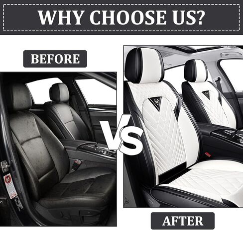 Car Seat Covers Front Seats for BMW Z4 2003-2026, Anti-Slip Full Coverage Car Seat Covers, Waterproof Nappa Leather Car Seat Cover Sets(2 Seats/Black White) in Saudi Arabia