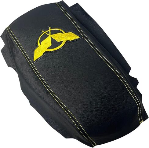 Embroidered Flag Center Console Armrest Cover Compatible with Corvette C5 - Genuine Leather (Made in USA) (Yellow) in Kuwait