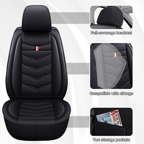 Car Seat Covers 7 Seats for KIA Sorento 2009-2026,Premium Nappa Leather Waterproof Durable Seat Covers,Compatible Airbag Easy Install Clean Full Sets(Standard,Black) in Kuwait