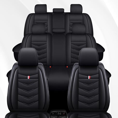 Car Seat Covers 7 Seats for KIA Sorento 2009-2026,Premium Nappa Leather Waterproof Durable Seat Covers,Compatible Airbag Easy Install Clean Full Sets(Standard,Black) in Kuwait
