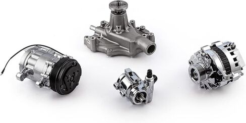 Speedmaster 1-673-003-01 متوافق مع Ford SB 289 302 351w مجموعة نظام محرك الحزام الكامل من الألومنيوم [مصقول] in Kuwait