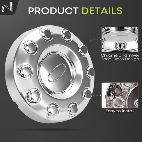 Front 10 Lug Wheel Center Cap Compatible with 2005-2016 Ford F-450 & F-550 Super Duty 2WD 19.5" Wheels，Wheel Cover Chrome Hubcap 5C3Z1130MA in Saudi Arabia