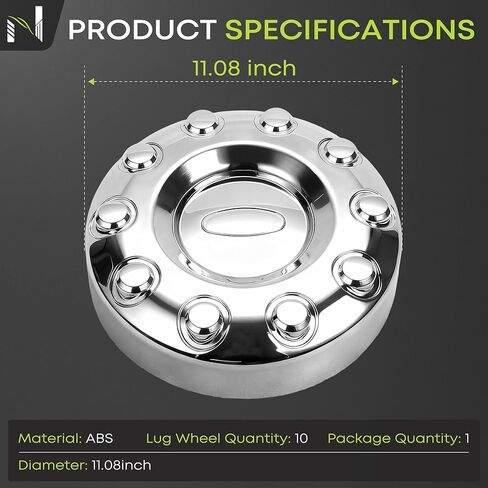 Front 10 Lug Wheel Center Cap Compatible with 2005-2016 Ford F-450 & F-550 Super Duty 2WD 19.5" Wheels，Wheel Cover Chrome Hubcap 5C3Z1130MA in Saudi Arabia