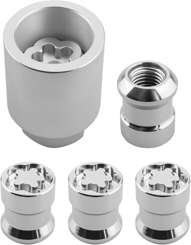 08W42-S6M-201 Exposed Wheel Lock, Chrome – Fit for ILX 2013, for RDX 2007-2013, for TL 2005-2008, for TSX 2009-2010, Hardened-Steel, Theft-Resistant, Triple-Nickel Chrome Plated in Kuwait