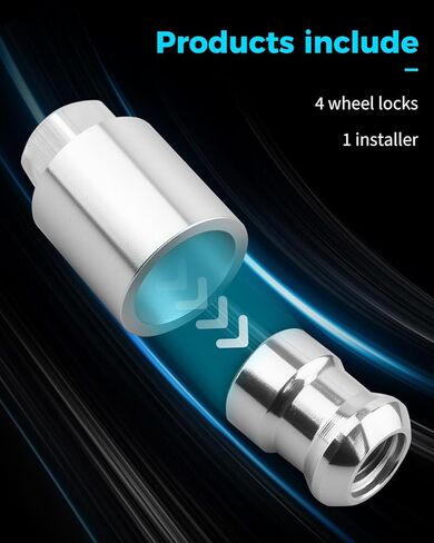 08W42-S6M-201 Exposed Wheel Lock, Chrome – Fit for ILX 2013, for RDX 2007-2013, for TL 2005-2008, for TSX 2009-2010, Hardened-Steel, Theft-Resistant, Triple-Nickel Chrome Plated in Kuwait
