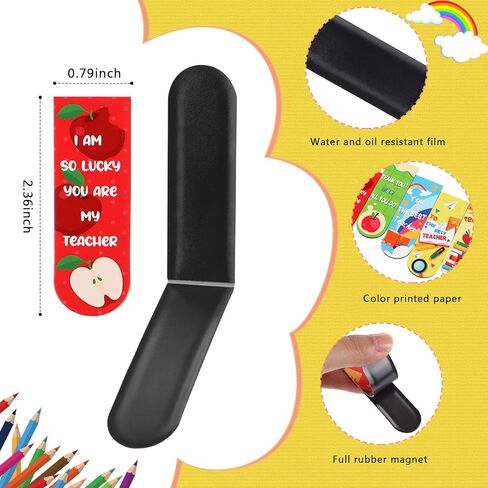 60 Pieces Teachers' Day Teacher Bookmark Teacher Appreciation Magnetic Bookmark Thank You Gifts for Teachers Magnetic Page Clips Page Markers for Women Men Teacher Party Birthday School Reading Office in Kuwait