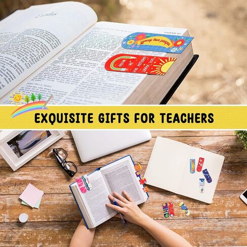 60 Pieces Teachers' Day Teacher Bookmark Teacher Appreciation Magnetic Bookmark Thank You Gifts for Teachers Magnetic Page Clips Page Markers for Women Men Teacher Party Birthday School Reading Office in Kuwait