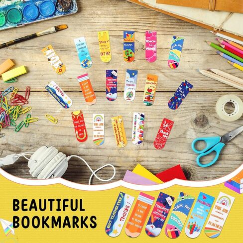 60 Pieces Teachers' Day Teacher Bookmark Teacher Appreciation Magnetic Bookmark Thank You Gifts for Teachers Magnetic Page Clips Page Markers for Women Men Teacher Party Birthday School Reading Office in Kuwait