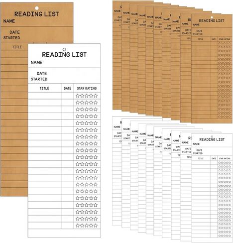 20 Pcs Reading List Bookmarks - 3x8 Inch Book Tracker & Reading Log Cards - White & Brown Bulk Book Marks for Book Lovers, Students, Teachers | Durable Cardstock Reading Accessories, Book Club Gifts in Saudi Arabia
