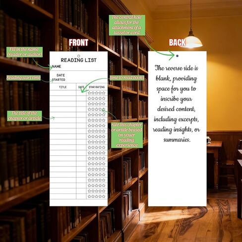 20 Pcs Reading List Bookmarks - 3x8 Inch Book Tracker & Reading Log Cards - White & Brown Bulk Book Marks for Book Lovers, Students, Teachers | Durable Cardstock Reading Accessories, Book Club Gifts in Saudi Arabia