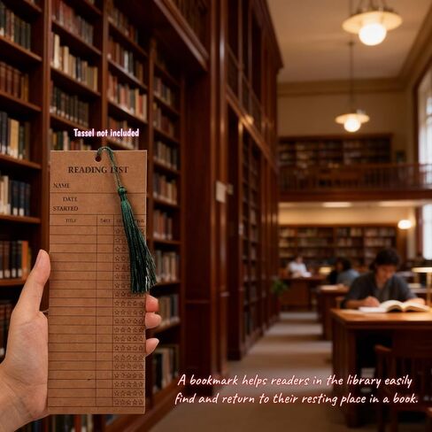 20 Pcs Reading List Bookmarks - 3x8 Inch Book Tracker & Reading Log Cards - White & Brown Bulk Book Marks for Book Lovers, Students, Teachers | Durable Cardstock Reading Accessories, Book Club Gifts in Saudi Arabia