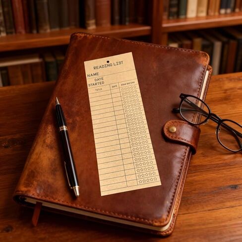 20 Pcs Reading List Bookmarks - 3x8 Inch Book Tracker & Reading Log Cards - White & Brown Bulk Book Marks for Book Lovers, Students, Teachers | Durable Cardstock Reading Accessories, Book Club Gifts in Saudi Arabia