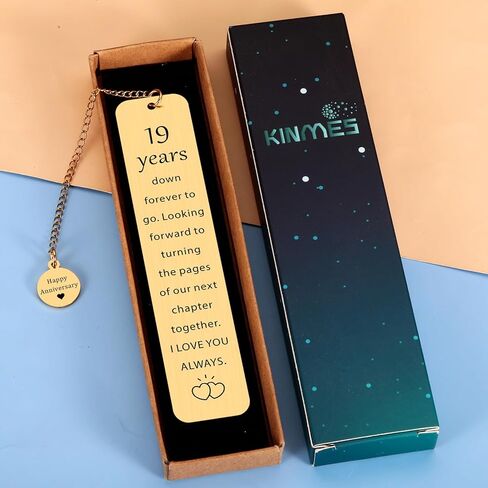 Bronze 19th Anniversary Gifts for Him Her 19th Wedding Anniversary Bookmark for Men Women 19 Years Marriage Gift for Wife Husband Parents Happy 19 Year Anniversarys Gifts for Couple Spouse in Kuwait