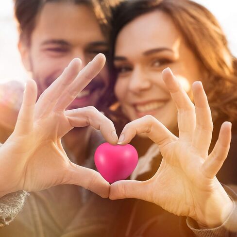 Sumind 50 Pcs Heart Shaped Stress Relief Balls 1.6"x 1.6" Squeeze Toys Slow Rising for Carnival Reward, Wedding Party Present Fillers,, Relieve Stress Toys (Rose Red Style) in Kuwait