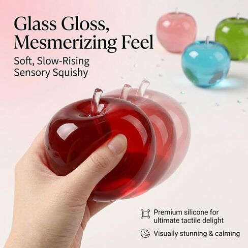 Apple Squishy, Slow Rising Stress Relief Toy Giant Jumbo Fruit Squeeze Fidget Cute Realistic Moldable Apples Shaped Squeezes Balls Relaxing Sensory Toy Soft Stress Squishy Birthday Gift in Saudi Arabia