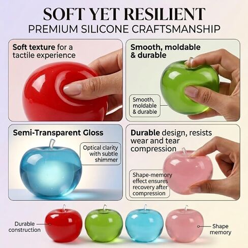 Apple Squishy, Slow Rising Stress Relief Toy Giant Jumbo Fruit Squeeze Fidget Cute Realistic Moldable Apples Shaped Squeezes Balls Relaxing Sensory Toy Soft Stress Squishy Birthday Gift in Saudi Arabia