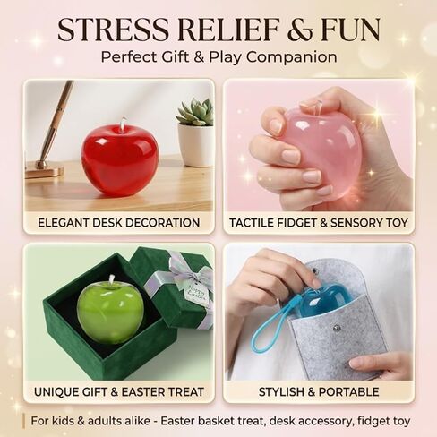 Apple Squishy, Slow Rising Stress Relief Toy Giant Jumbo Fruit Squeeze Fidget Cute Realistic Moldable Apples Shaped Squeezes Balls Relaxing Sensory Toy Soft Stress Squishy Birthday Gift in Saudi Arabia