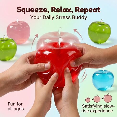 Apple Squishy, Slow Rising Stress Relief Toy Giant Jumbo Fruit Squeeze Fidget Cute Realistic Moldable Apples Shaped Squeezes Balls Relaxing Sensory Toy Soft Stress Squishy Birthday Gift in Saudi Arabia