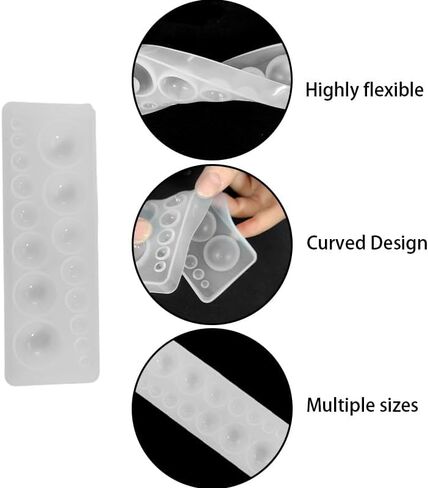 3Pcs Gem Silicone Mold - Round & Sphere Resin Pendant Molds for Jewelry Making, Earrings, DIY Crafting Projects in Kuwait