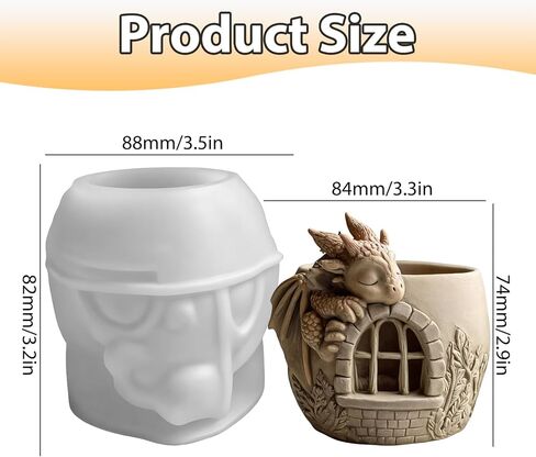 Dragon Castle Flower Pot Silicone Resin Molds, Animal Making Decor Art Crafts, Pen Holder Storage Box Vessel Mold Epoxy Resin Plaster Mold Concrete Clay for Potted Plant Ornaments Trinket Container in Saudi Arabia