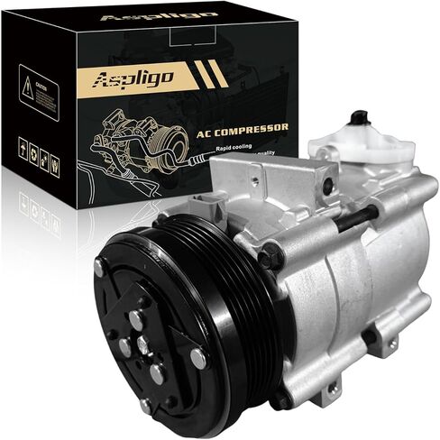AC Compressor with Clutch Fits for Ford F-150 2004-2006 5.4L, Mustang 1996-2006 4.6L, for Lincoln Town Car 1994-2002, for Mercury Grand Marquis 1994-2002, CO 101290C, 0658129, 58129 in Kuwait