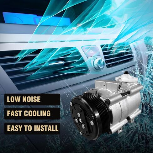 AC Compressor with Clutch Fits for Ford F-150 2004-2006 5.4L, Mustang 1996-2006 4.6L, for Lincoln Town Car 1994-2002, for Mercury Grand Marquis 1994-2002, CO 101290C, 0658129, 58129 in Kuwait